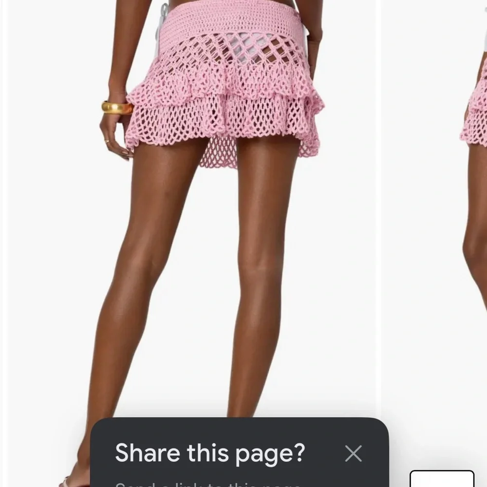 Edikted Pink Crochet Bikini Top and Tiered Coverup Set